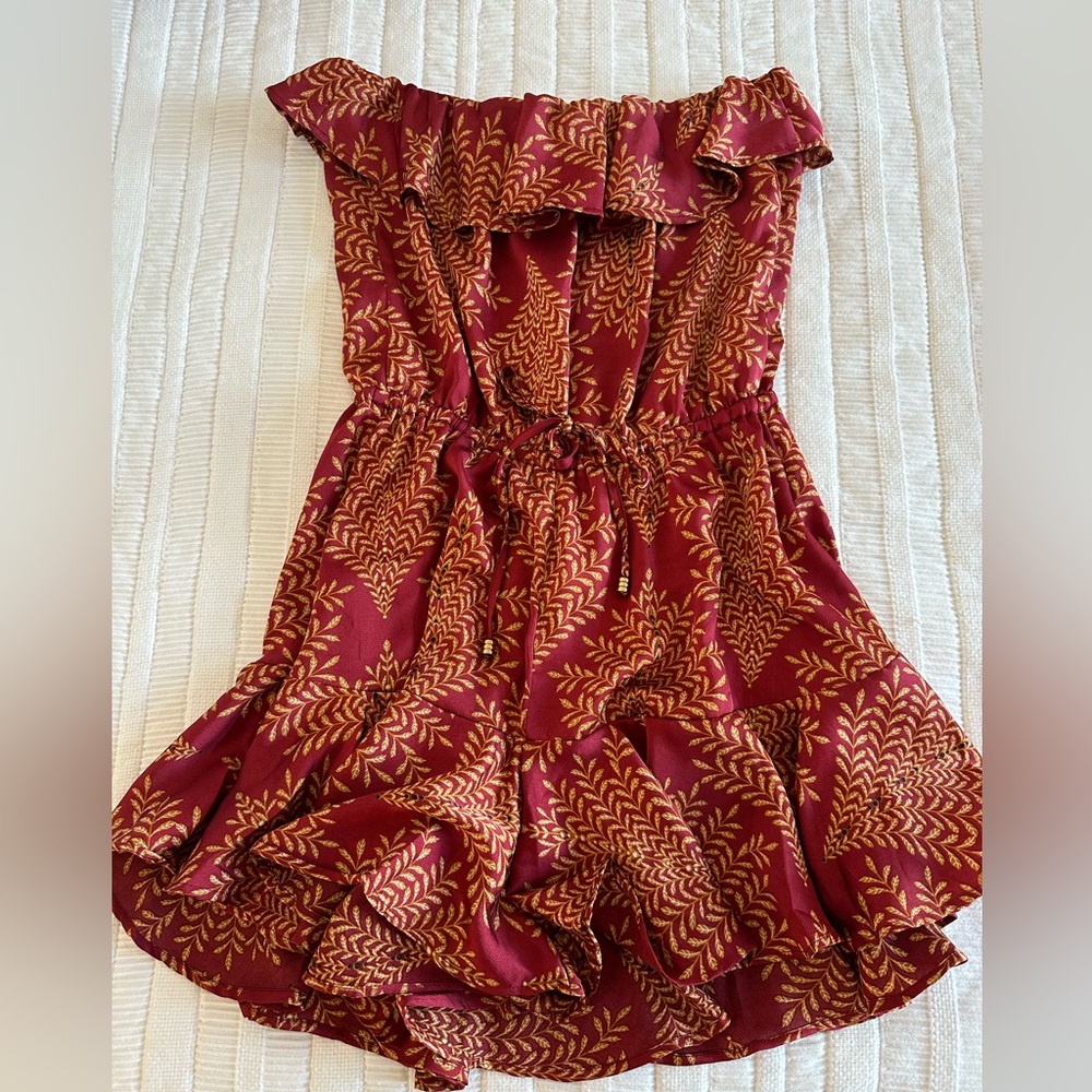 Red Floral Romper by Here Comes the Sun